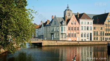布鲁日比利时运河房屋